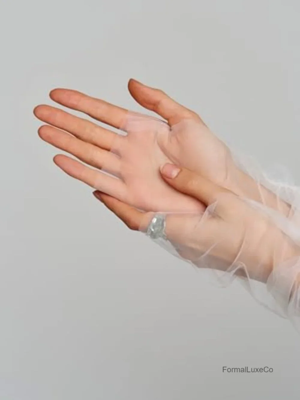 Long Tulle Fingerless Gloves Wedding Bridal